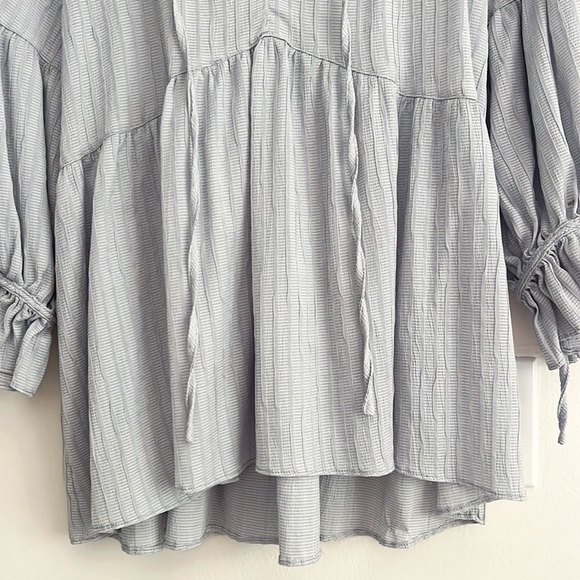 NWOT Blue Pepper Peasant Top Puff Sleeves - Picture 3 of 11